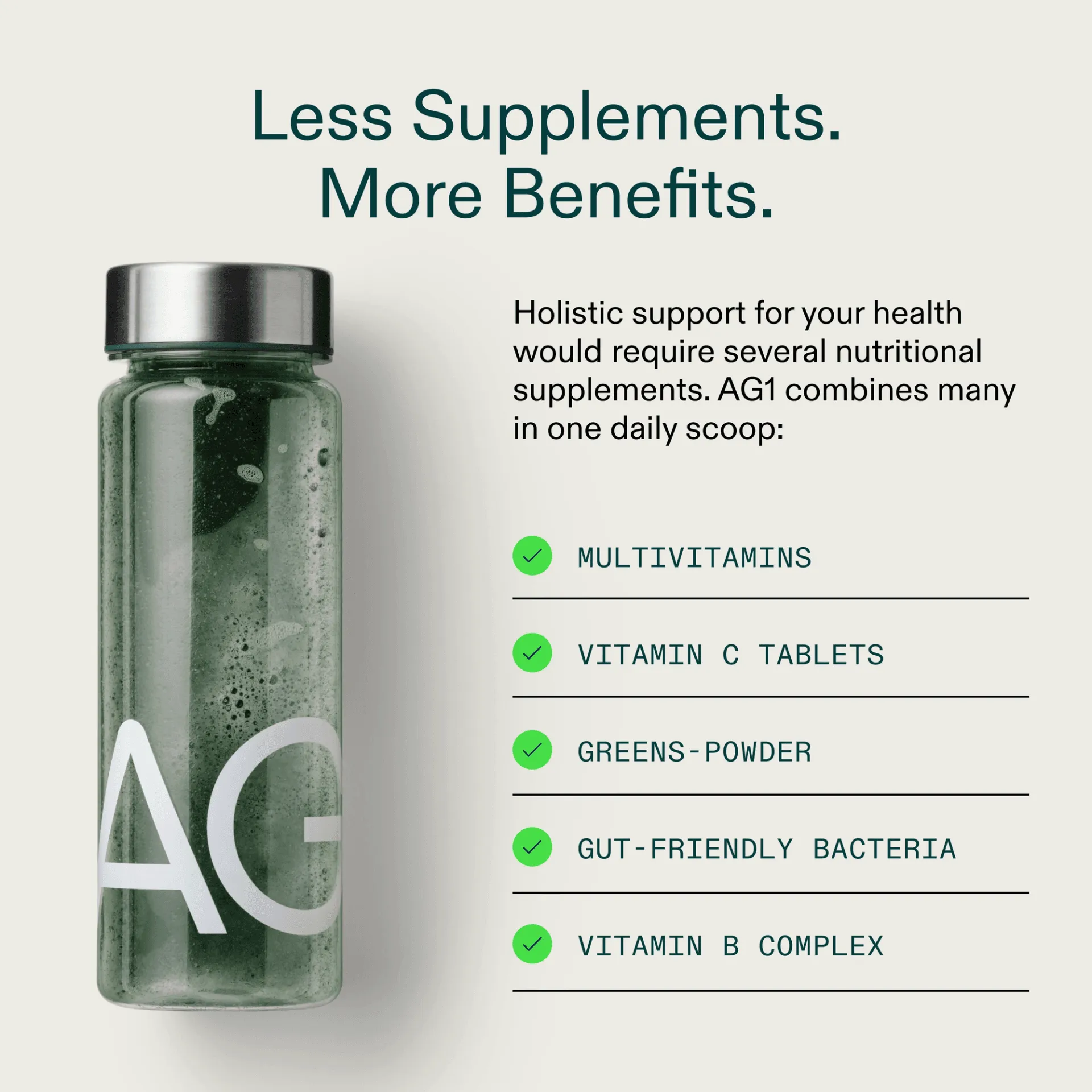 Less Supplements More Benefits
