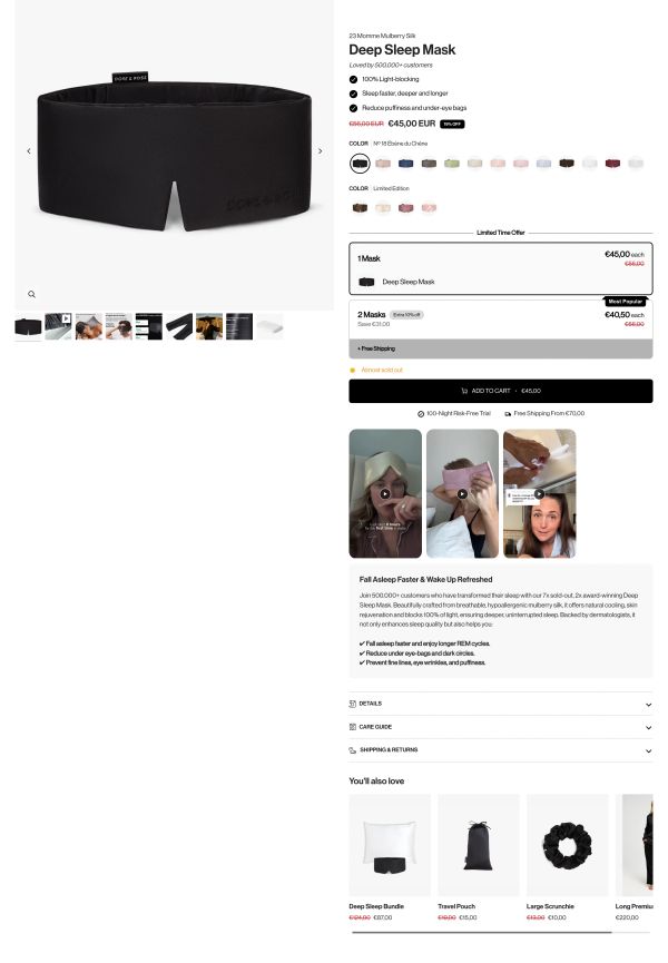 Deep Sleep Mask Product Hero